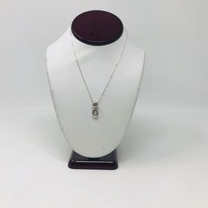 Solid 925 Sterling Silver Oval Pendant Necklace